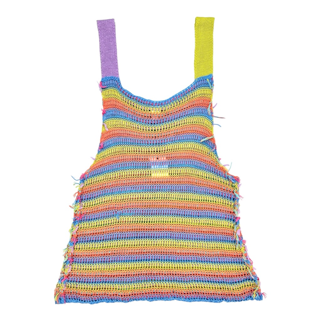 Nwt Yanyan Knits Float Tunic - Purple Green Rainbow Knit Sleeveless Tunic Sz S — image 2 of 7